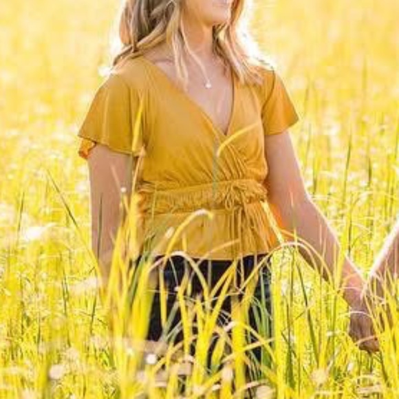 Cropped V-Neck Blouse - Picture 3 of 3